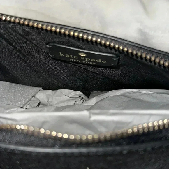 Kate Spade Tinsel Glitter Fabric Small Co Black - Picture 3 of 4